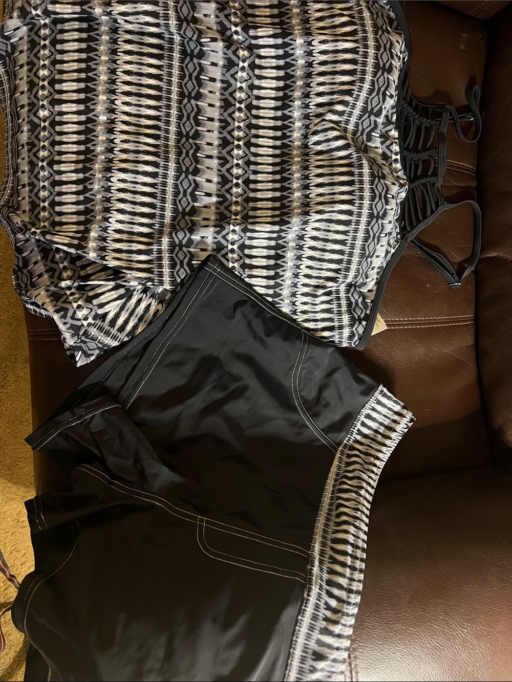 Black & White Patterned FreeCountry Tankini Set